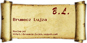 Brumecz Lujza névjegykártya